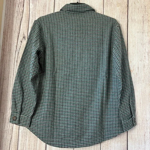Rhythm womens Plaid Check Overshirt Evergreen wool blend Shacket size Small - Picture 8 of 11